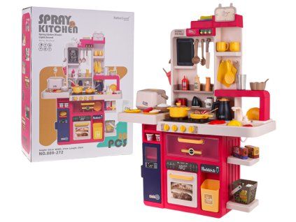Kitchen Kitchenette with Light, Sound and Water Function 80 pieces. Red