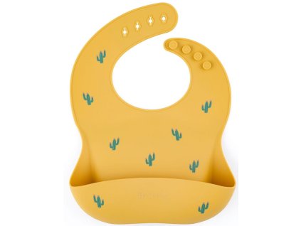 "Petite&Mars Silikonový bryndák | Okrové kaktusy"