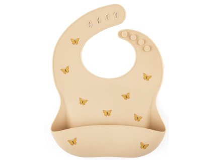 "Petite&Mars Silikonový bryndák | Písečné motýli"