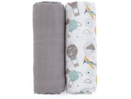 Petite&Mars Zestaw Otulaczy Misty 2 szt. | Grey