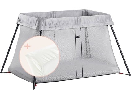 "Baby Bjorn Light + prostěradlo | Stříbrná"