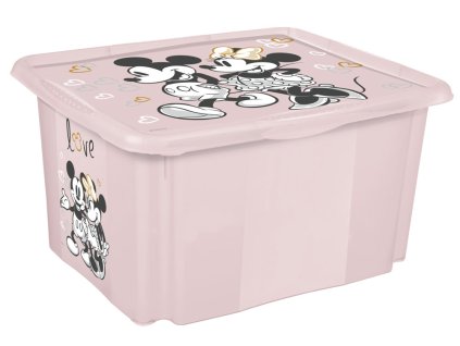 Úložný box s víkem malý "Minnie", Růžová