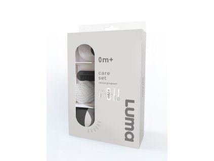 Čtyřdílná sada pro péči o dítě Luma Silk Oat v ekologickém dárkovém balení.