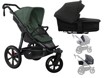 Tfk set PRO frame 2024 + carrycot + seat 2025 + příslušenství Anthracit/Olive