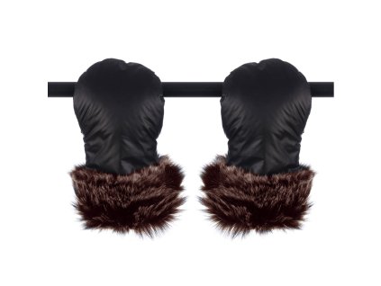 Rukavice Inverno black hnědý kožich a