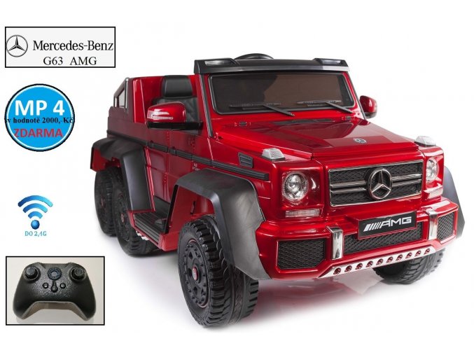 MERCEDES BENZ G63 S 6 TI MOTORY A 2,4G DO, LAKOVANÁ ČERVENÁ BARVA