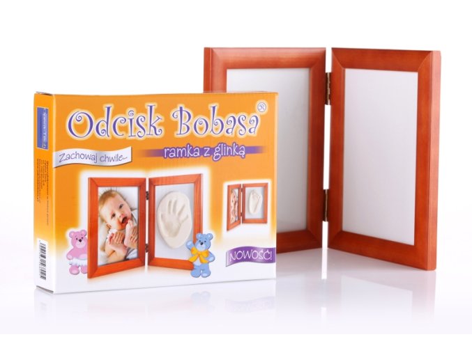 Odcisk Bobasa Ramka z Glinką brązowa