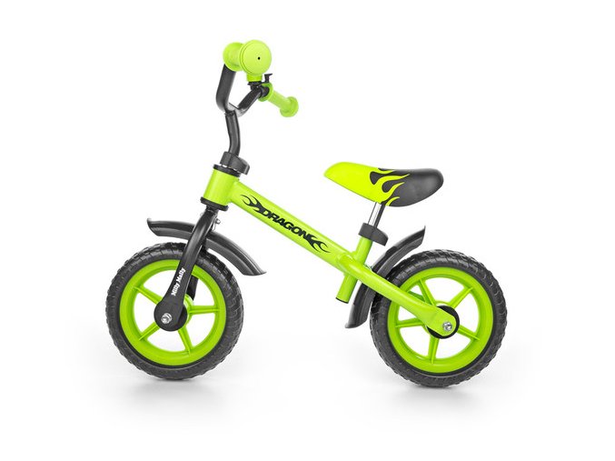 MILLY MALLY Rowerek biegowy DRAGON Z HAMULCEM Green
