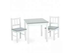 KLUPŚ Stolik+dwa krzesła JOY biały szary
