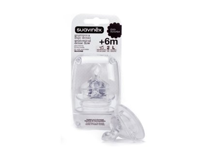 SUAVINEX | SAVIČKA ŠIROKOHRDLÁ Anatomická silikon S2/L - 2 ks