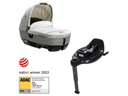 Joie hluboká korba a autosedačka 40 - 70 cm s i-Base™ Encore Joie calmi™ R129 2025 Signature oyster + i-Base™ Encore