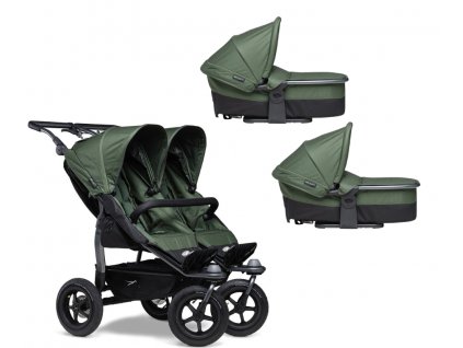 TFK sportovní kočárek Duo stroller - air wheel oliv+ 2x hluboká korba duo oliv