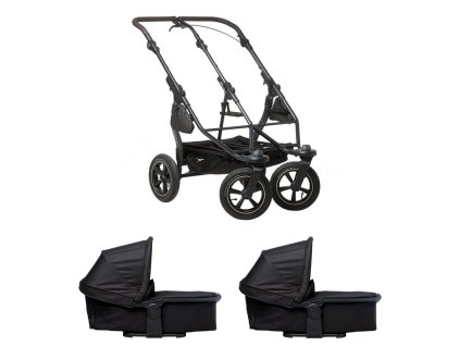 TFK kombinovaný kočárek TFK set duo2 frame 2025 - air wheel + carrycot black