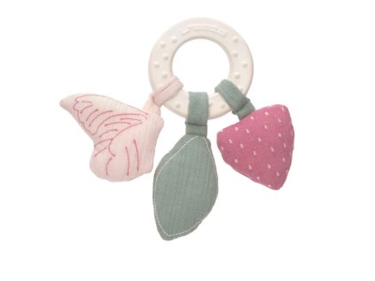 LÄSSIG BABIES kousátko LÄSSIG Teether Ring Natural Rubber 2022 butterfly