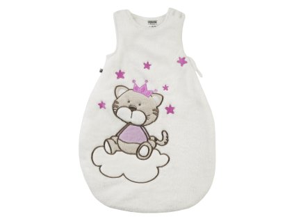 JACKY Spací pytel s výplní chlup NOS bez rukávů coral fleece, smetanová, holka (Velikost 86/92)