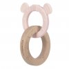 Lässig BABIES kousátko Teether Ring 2in1 Wood/Silicone 2023 Little Chums mouse