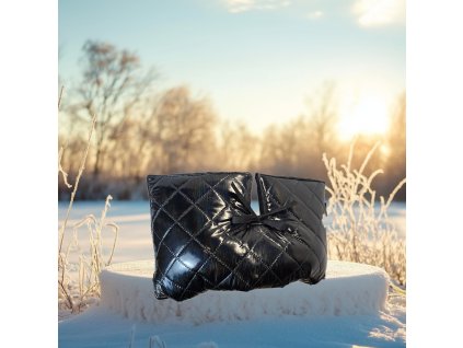 Rukávník na kočárek ČERNÝ LESK