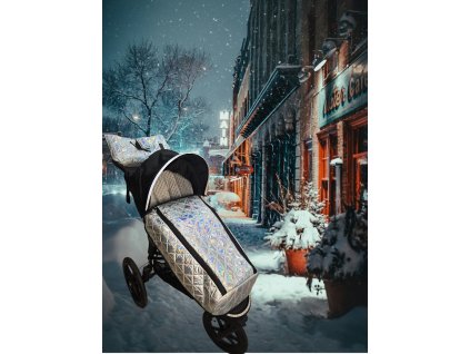 Nánožník na sportovní kočárek STŘÍBRNÝ HOLOGRAFICKÝ