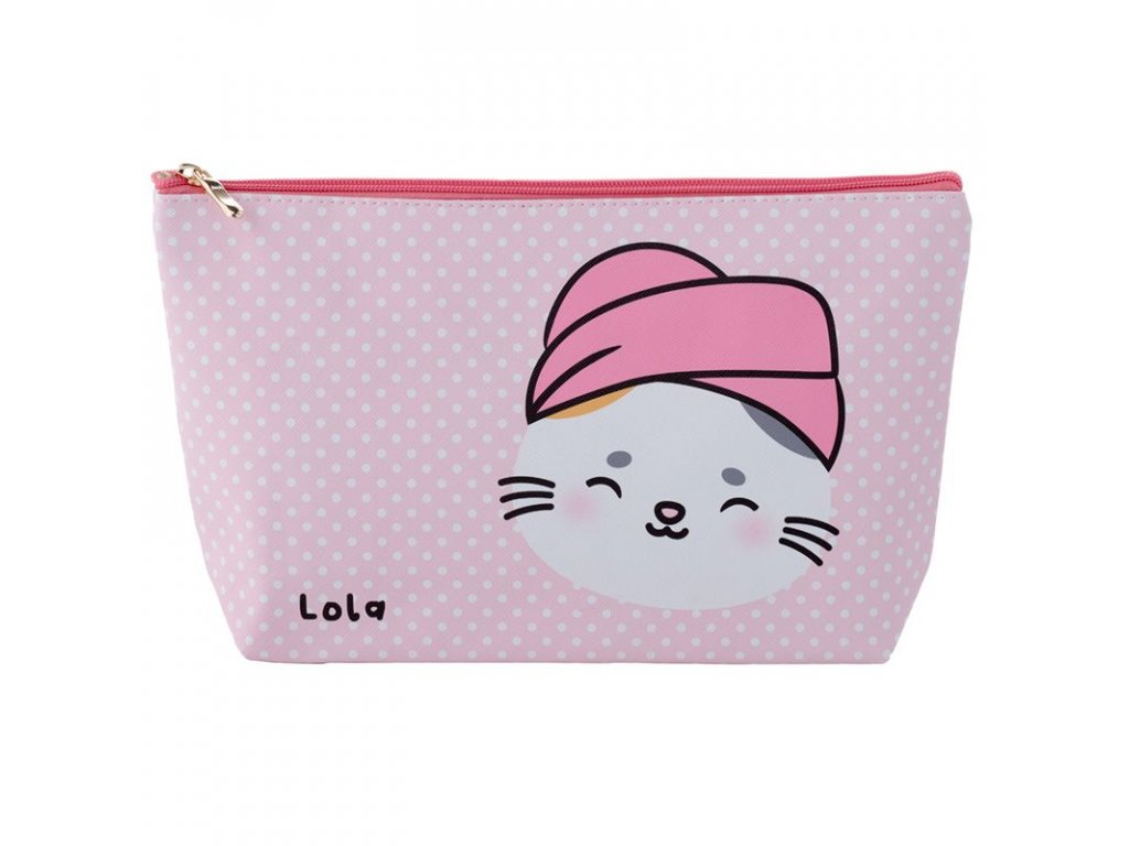 kosmetická taška toaletní kočka s kočkou kočičí s kočkami velká růžová