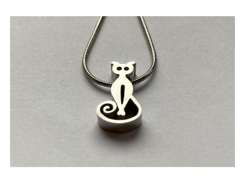 náhrdelník přívěsek kočka s kočkou kočičí chirurgická ocel 3
