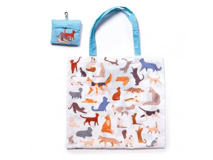 skládací nákupní taška šopovka kočka s kočkou kočičí s kočkami malované