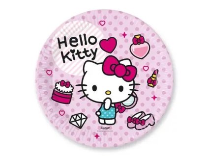 papírový taliř kočka s kočkou kočičí s kočkami hello kitty