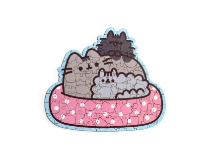puzzle 130 kočka s kočkou kočičí s kokčmai dřevěné pusheen