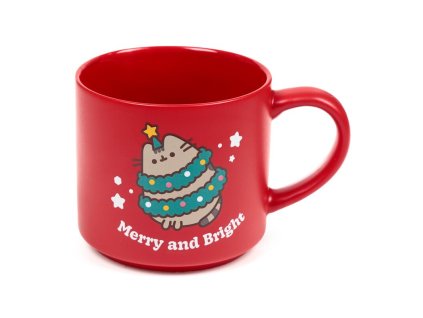 hrnek porcelán kočka s kočkou kočiči s kočkami vánoce pusheen the cat červený 3