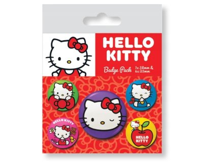 sada odznaků placka špendlík button kočka s kočkou kočičí s kočkami hello kitty badge 3