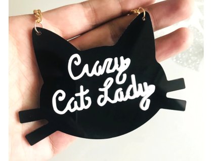 náhrdelník na krk crazy cat lady