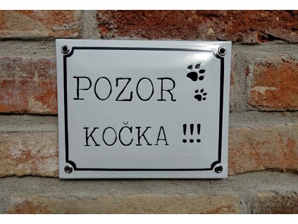 cedule smalt pozor kočka 2