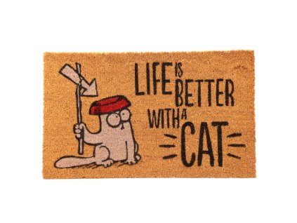 rohožka kočka simons cat life is better with cat