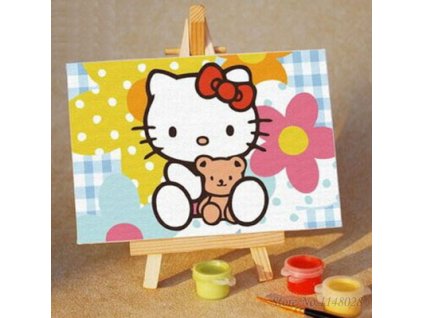 malování podle čísel hello kitty kočka kotě 2