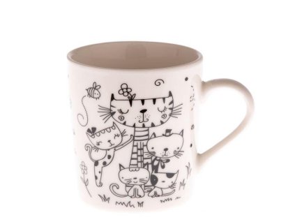 hrnek šálek kočka s kočkou porcelánový menší