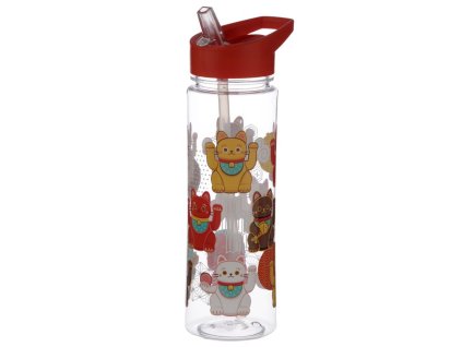 láhev na vodu kočka s kočkou kočičí maneki neko lucky cat
