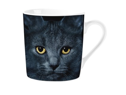 hrnek porcelán kočka s kočkou kočičí černý kocour