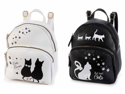 batoh batůžek kabelka kočka s kočkou kočičí s kočkami černá bílá 2