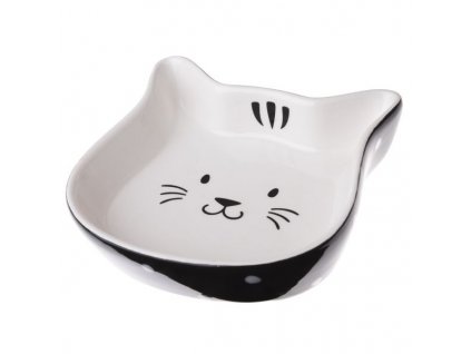 keramická miska kočka s kočkou kočiččí s kočkami černá bílá kočičí tvář
