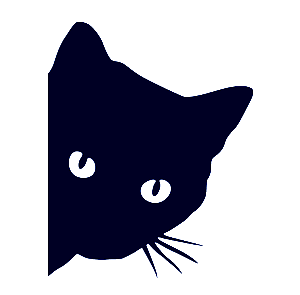 Samolepka na auto se zvědavou kočkou - černá, bílá Barva: černá (na světlé auto)