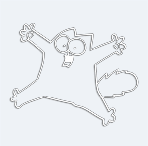 Samolepka na auto s kočkou Simon's Cat  / Simons Cat - černá, bílá Barva: bílá (na tmavé auto)