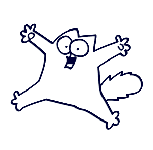 Samolepka na auto s kočkou Simon's Cat  / Simons Cat - černá, bílá Barva: černá (na světlé auto)