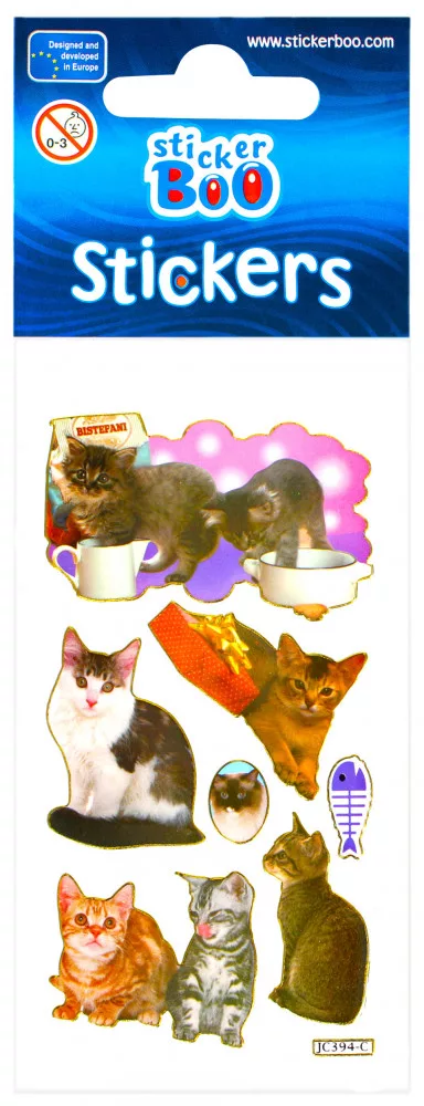 Samolepky s kočkami a rybí kostí