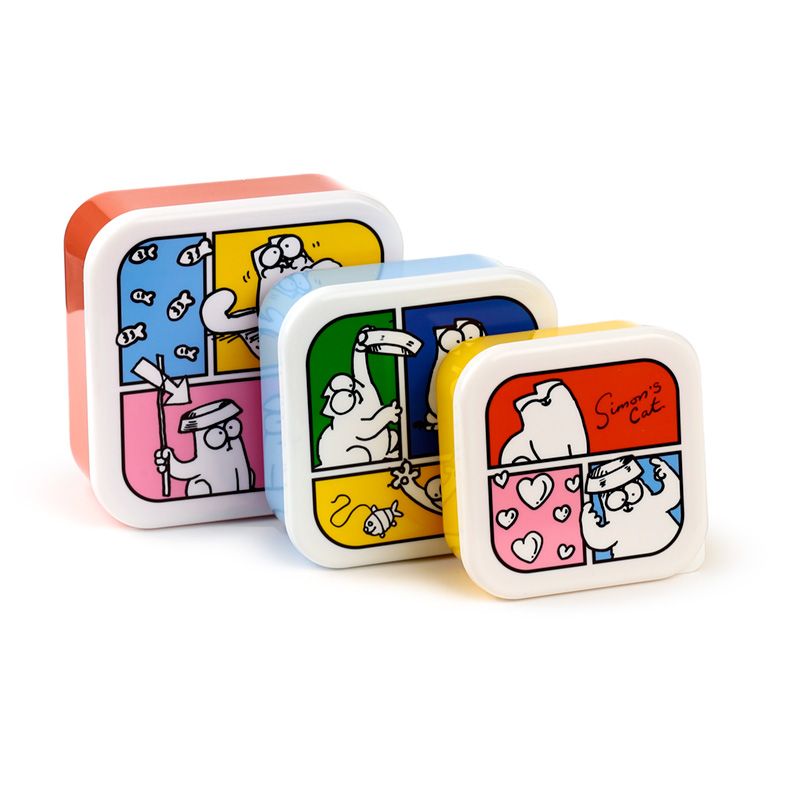 Sada 3 krabiček na jídlo kočka Simon's Cat / Simons Cat (M, L, XL)