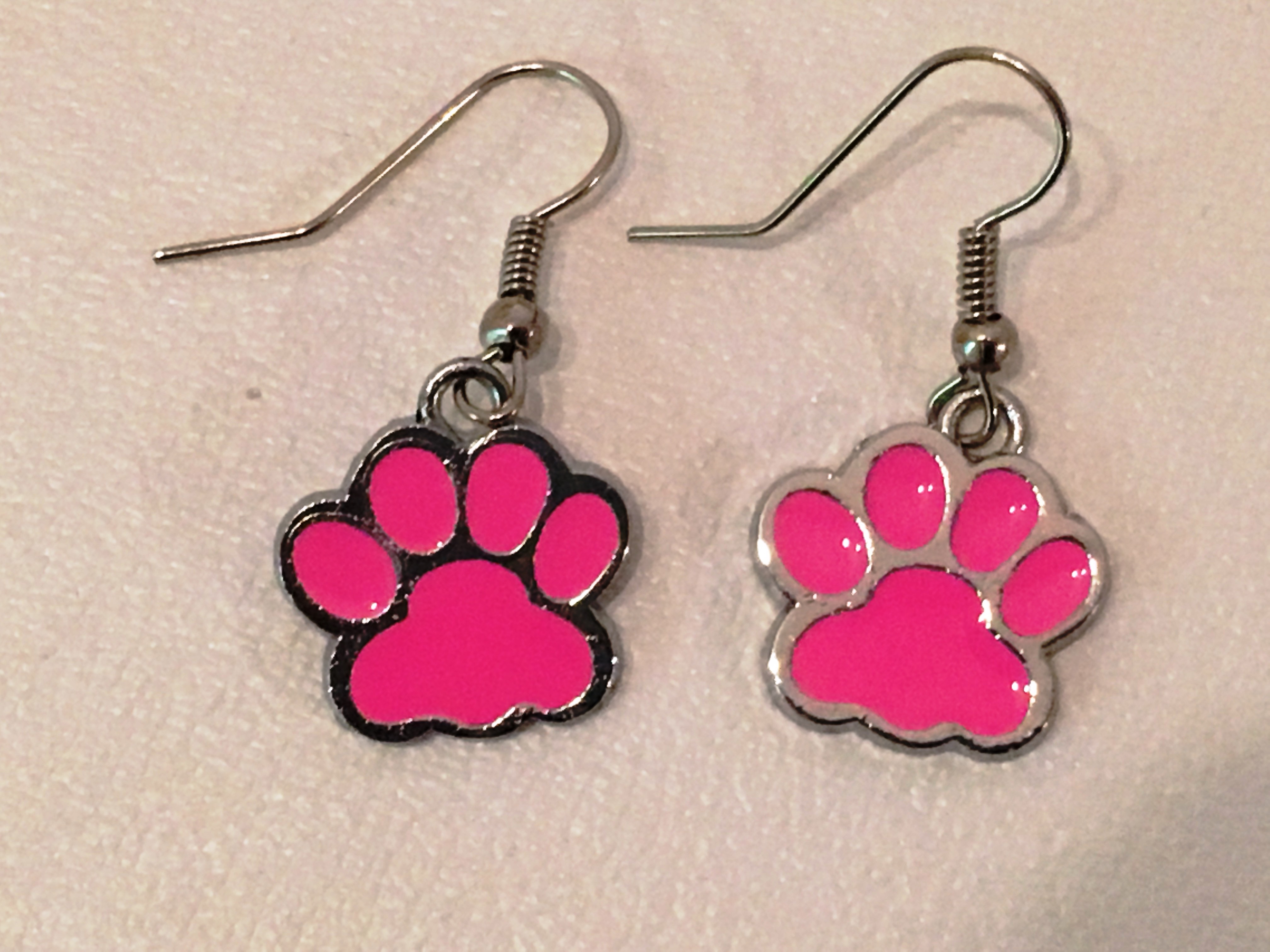 Náušnice barevné kočičí tlapky Barva: žlutá