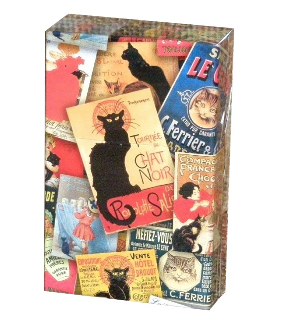 Krabička na cigarety s retro kočkami Le Chat noir