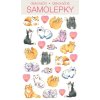 samolepky kočka s kočkou kočičí s kočkami srdíčka tlapky
