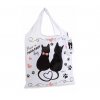 skládací taška nákupní šopovka kočka s kočkou kočičí s kočkami černá bílá růžová 7