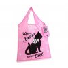 skládací taška nákupní šopovka kočka s kočkou kočičí s kočkami černá bílá růžová 9