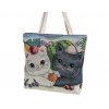 kabelka kočka s kočkou kočičí s kočkami vyšívaná velká