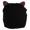 čepice kulich beanie kočka s kočkou kočičí s kočkami uši s ušima růžová černá